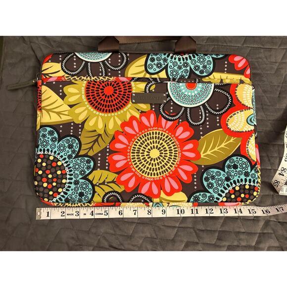 Retired Vera Bradley Neoprene Laptop Cover Case w/ Handles Flower Shower - Picture 7 of 8